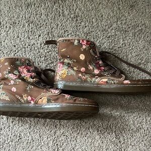 Dr. Martens Brown Floral High-Top Sneakers